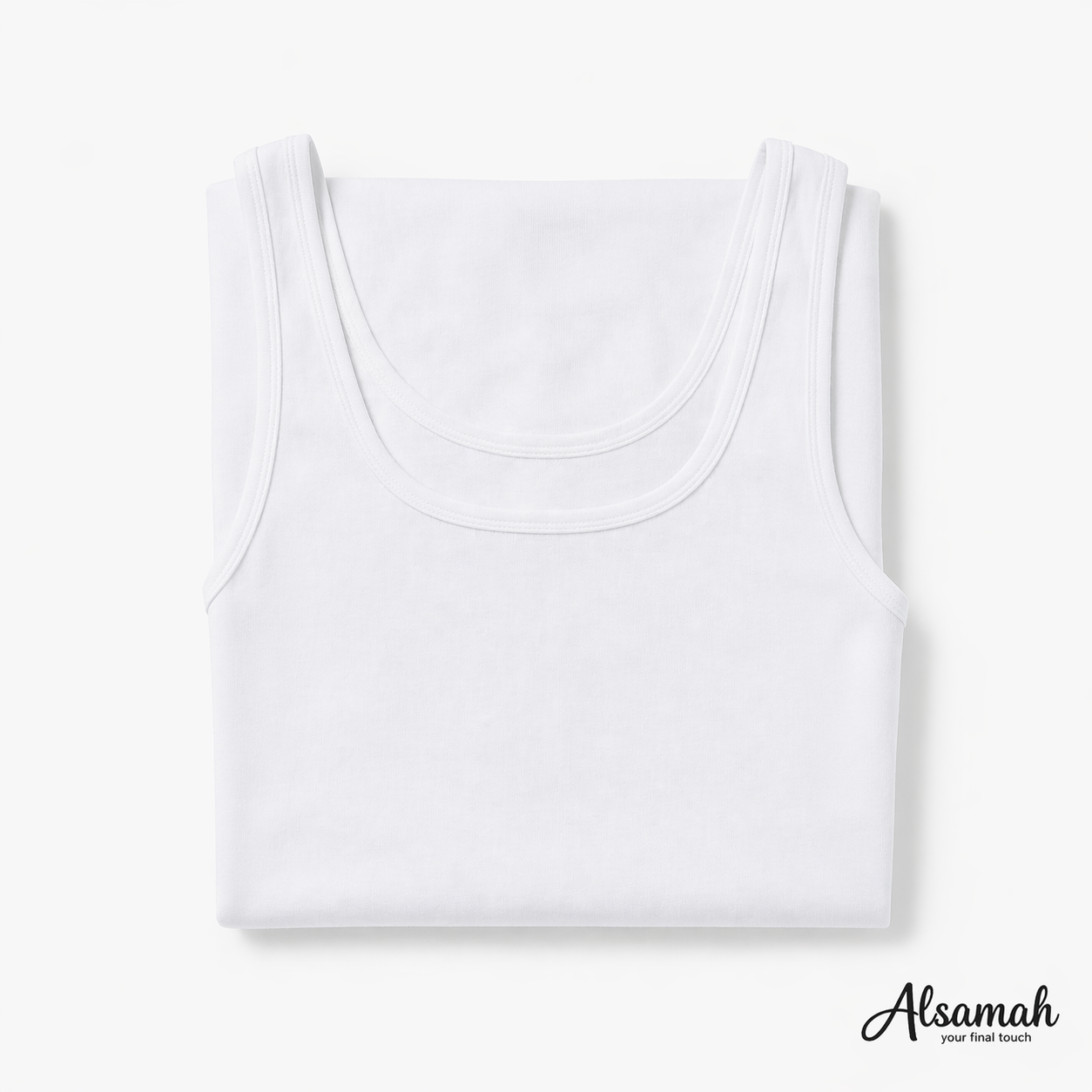 شيال عريض قطني نسائي أبيض | White Cotton Wide Strap Camisole