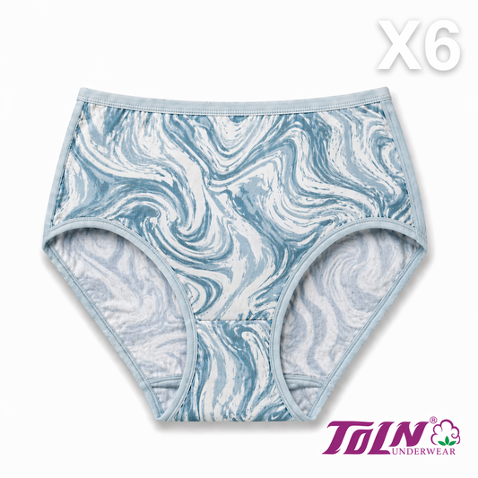 سليب نسائي عالي الخصر (بكج 6 قطع) – TOLIN Women High Waist Briefs 6-Pack (صناعة تركية)