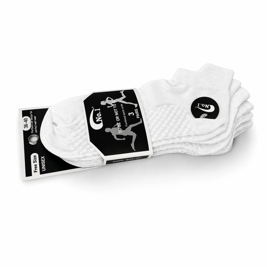 جوارب رياضي نسائي أبيض 3 قطع | Women’s White Sports Socks Set (3 Pairs)