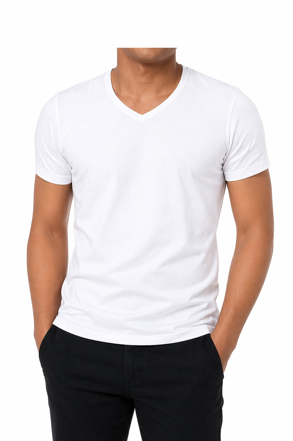 فانيلا رجالي نص كم قبة V قطن مريح – OTS | OTS V-Neck Cotton T-Shirt