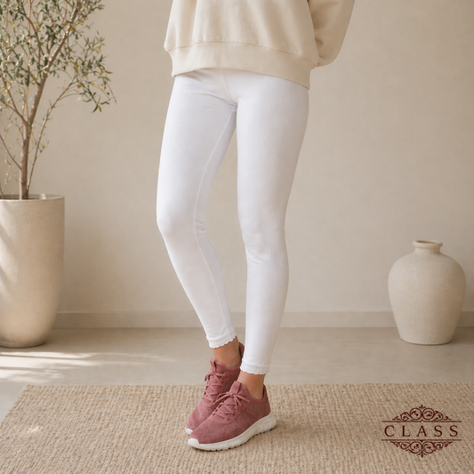فيزون أبيض قطني نسائي | White Cotton Women’s Leggings