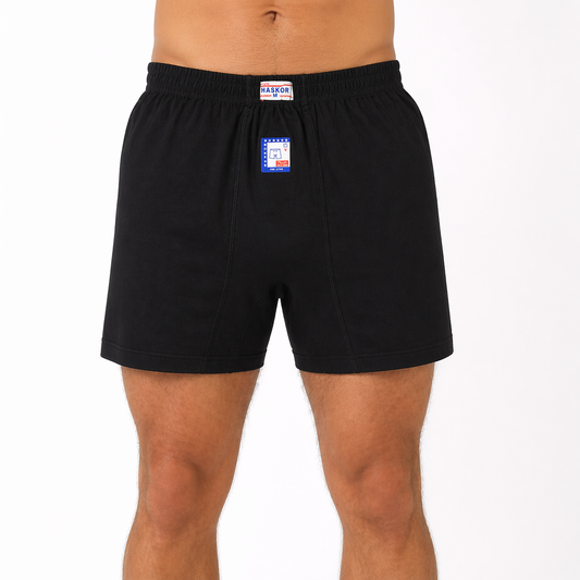 شورت رجالي قطني 100% ملون (أسود – كحلي – سكني) – سوبر حسكور | Super Haskor Cotton Shorts