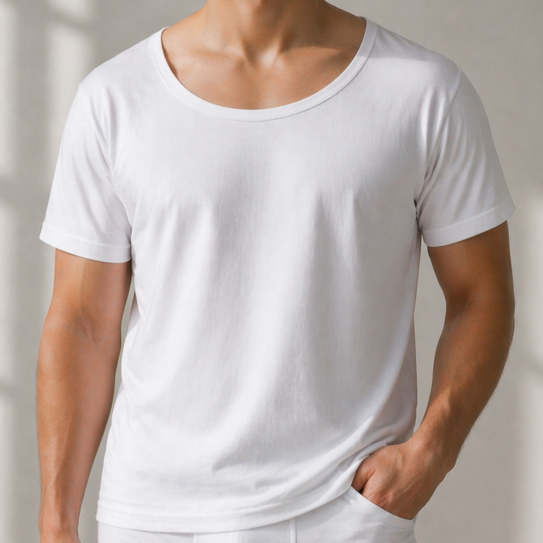 فانيلا رجالي قطني قبة مدورة واسعة داماس – Damas Cotton Wide Round Neck Undershirt (صناعة مصرية)