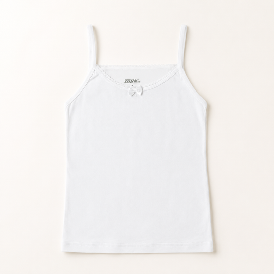 بروتيل بناتي رفيع أبيض قطن 100% – تولين | Tolin Girls Cotton Camisole