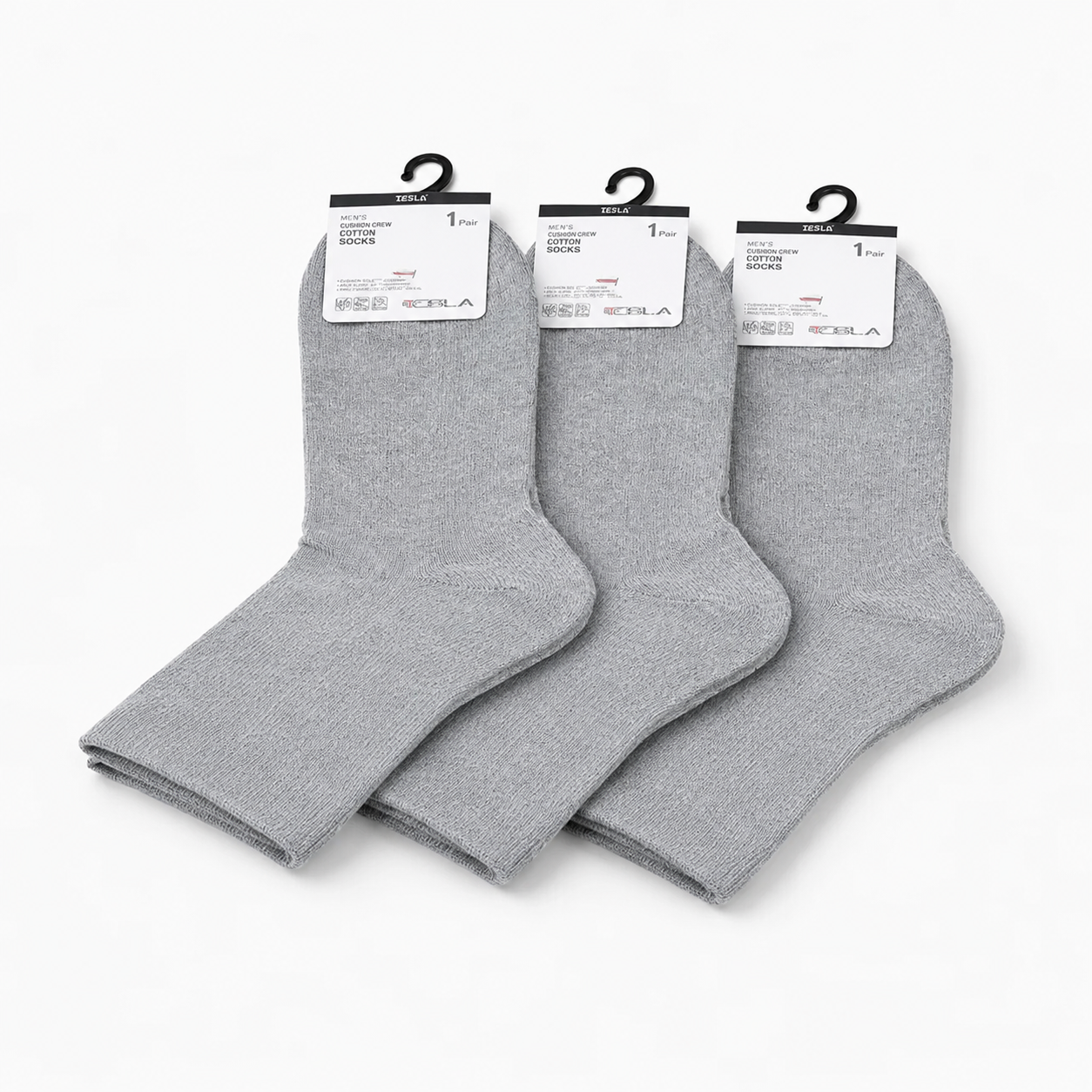 جوارب رياضية رجالية قطنية قصيرة 3 قطع إيبلا – Ebla Men’s Athletic Cotton Short Socks