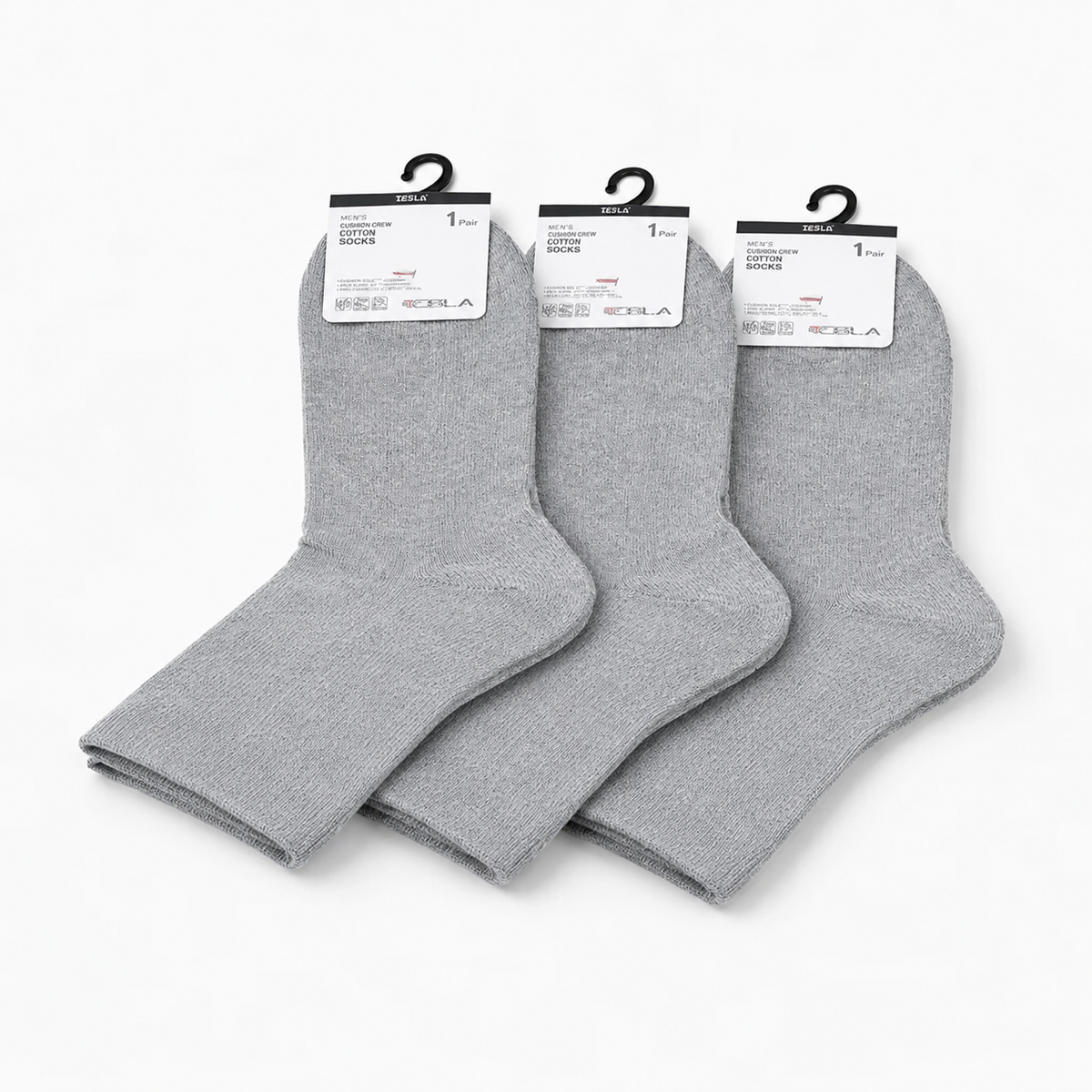 جوارب رياضية رجالية قطنية قصيرة 3 قطع إيبلا – Ebla Men’s Athletic Cotton Short Socks