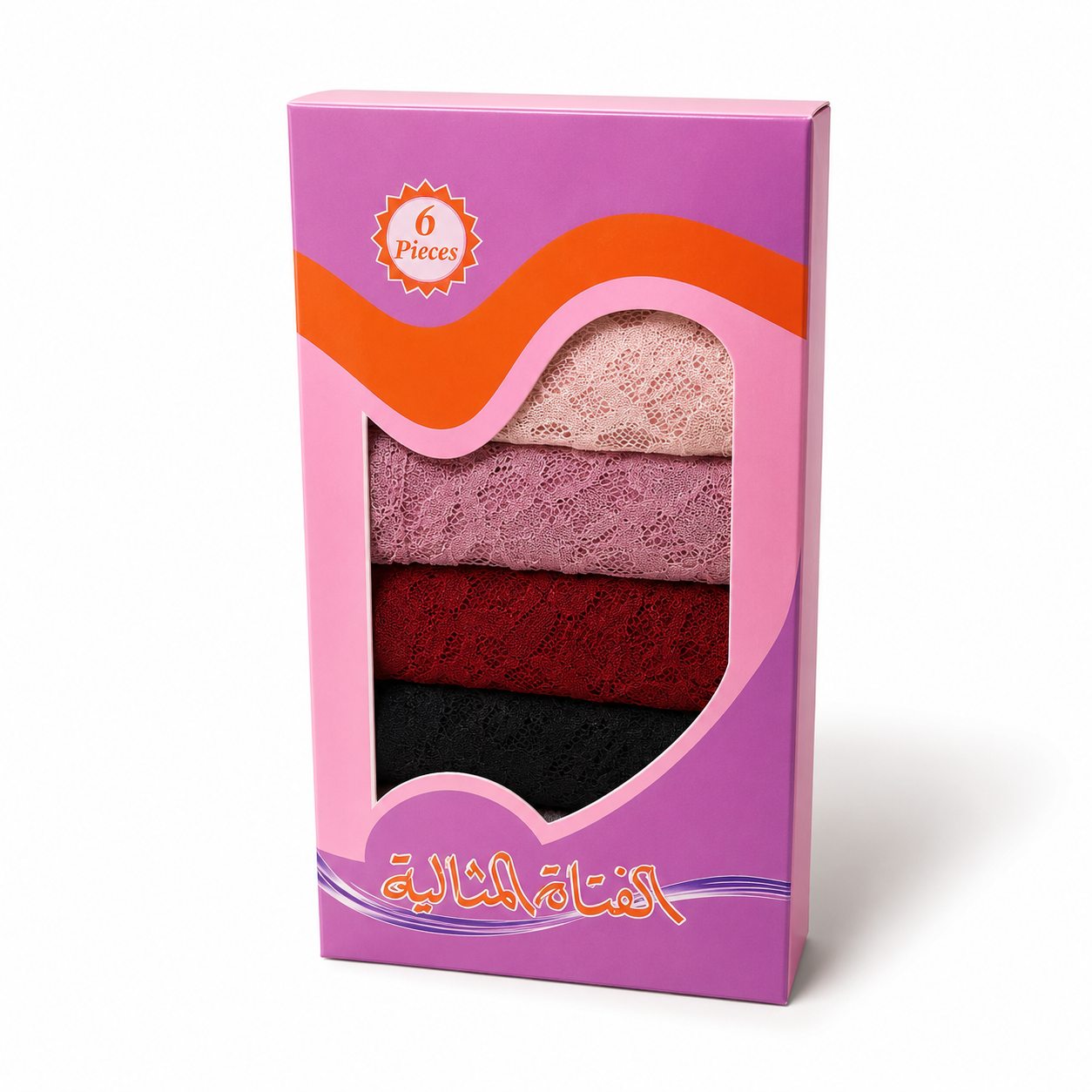 سليب دانتيل مخرم فري سايز – 6 قطع | Free Size Perforated Lace Slip – 6 Pieces