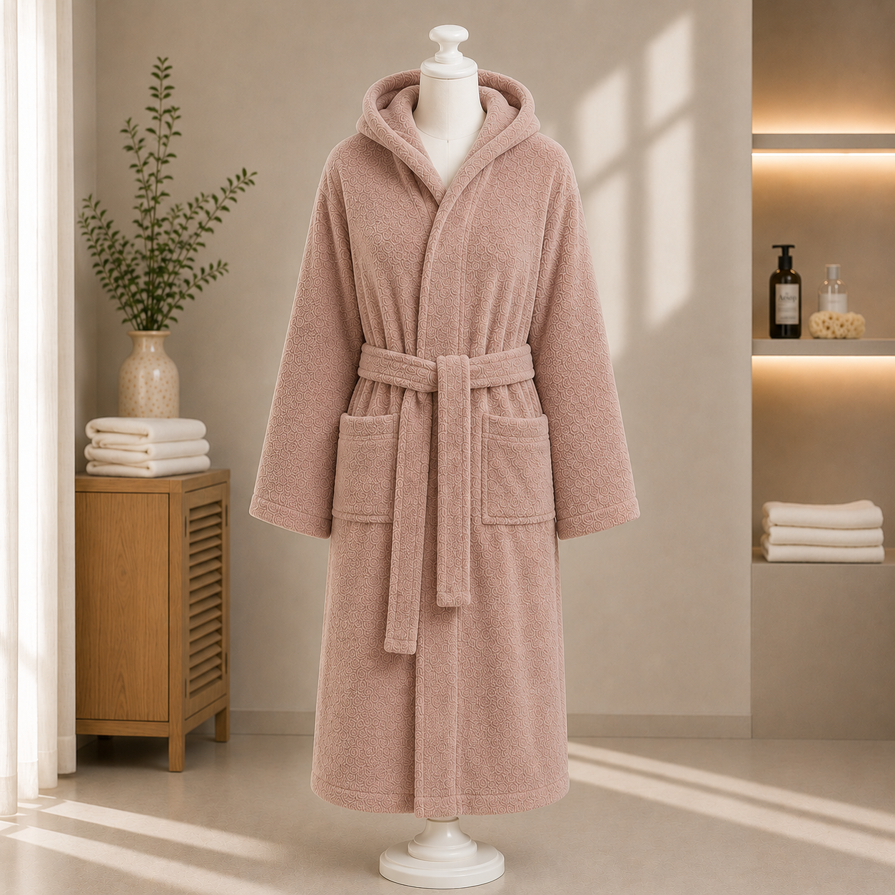 روب حمام رجالي / نسائي بقبعة – Unisex Hooded Bathrobe