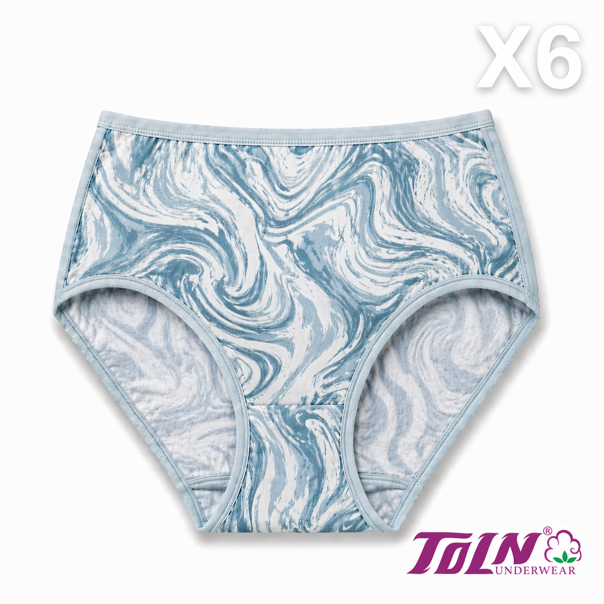 سليب نسائي عالي الخصر (بكج 6 قطع) – TOLIN Women High Waist Briefs 6-Pack (صناعة تركية)