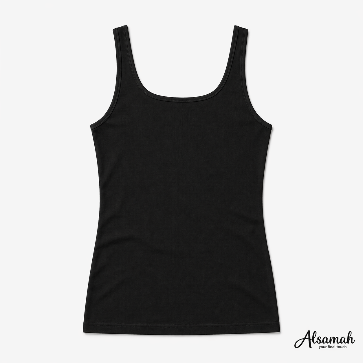 شيال عريض قطني نسائي أسود | Black Cotton Wide Strap Camisole