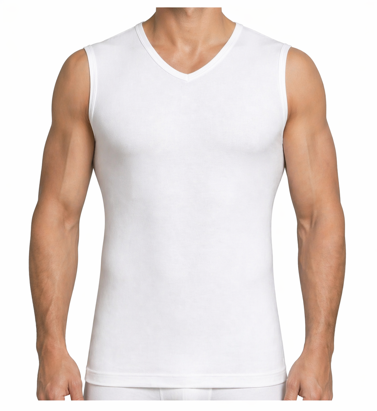شيّال كتف عريض قبة V قطن 100% – السماح | Alsamah Wide Strap V-Neck Cotton Tank Top