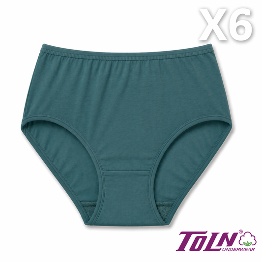 سليب نسائي قطني ناعم (بكج 6 قطع) – Cotton Lycra Women Briefs 6-Pack (صناعة تركية)