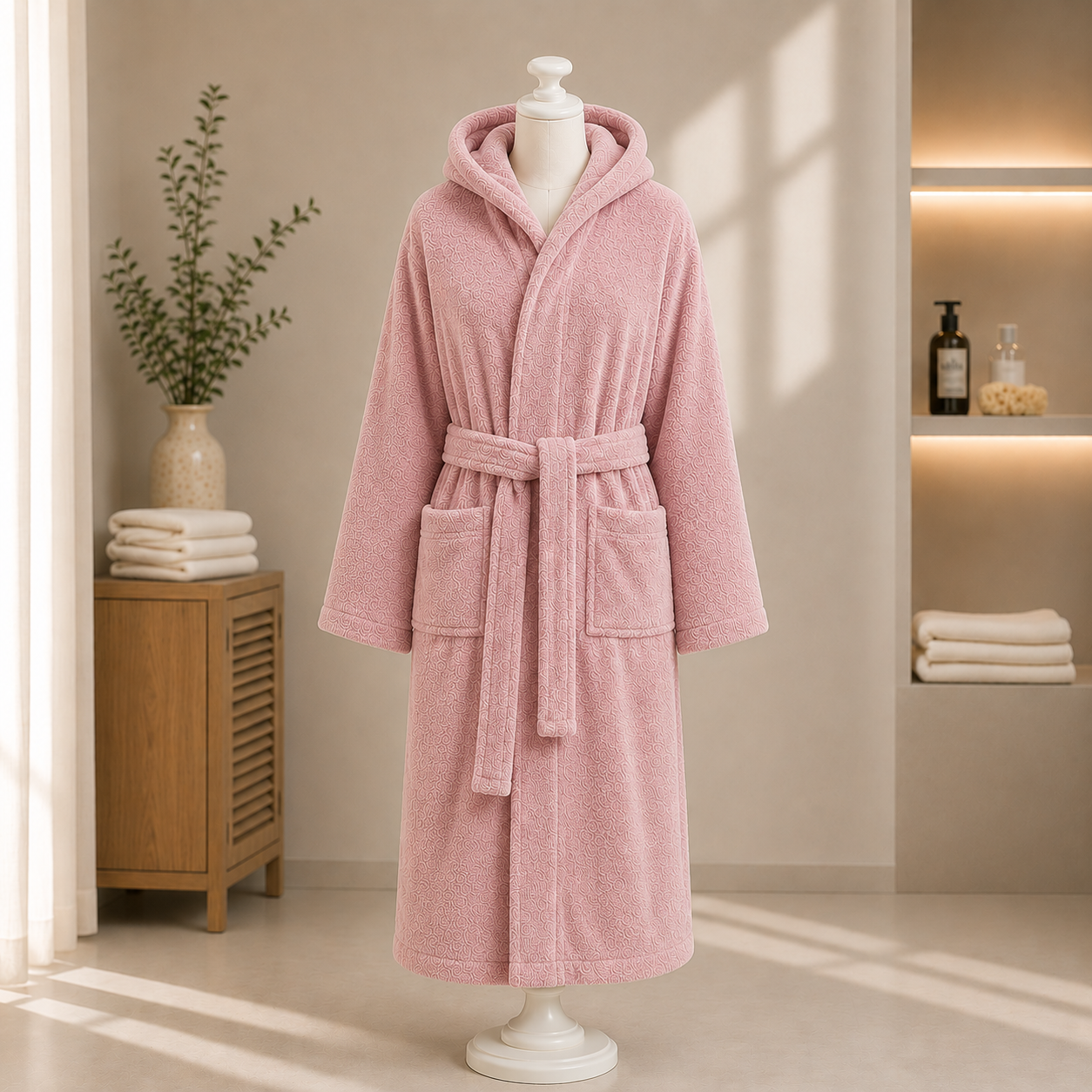 روب حمام رجالي / نسائي بقبعة – Unisex Hooded Bathrobe