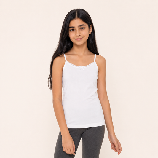 بروتيل بناتي رفيع أبيض قطن 100% – تولين | Tolin Girls Cotton Camisole
