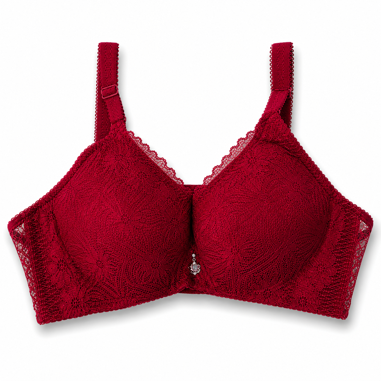ستيان دانتيل بكمر شفاف عريض | Lace Bra with Wide Sheer Band