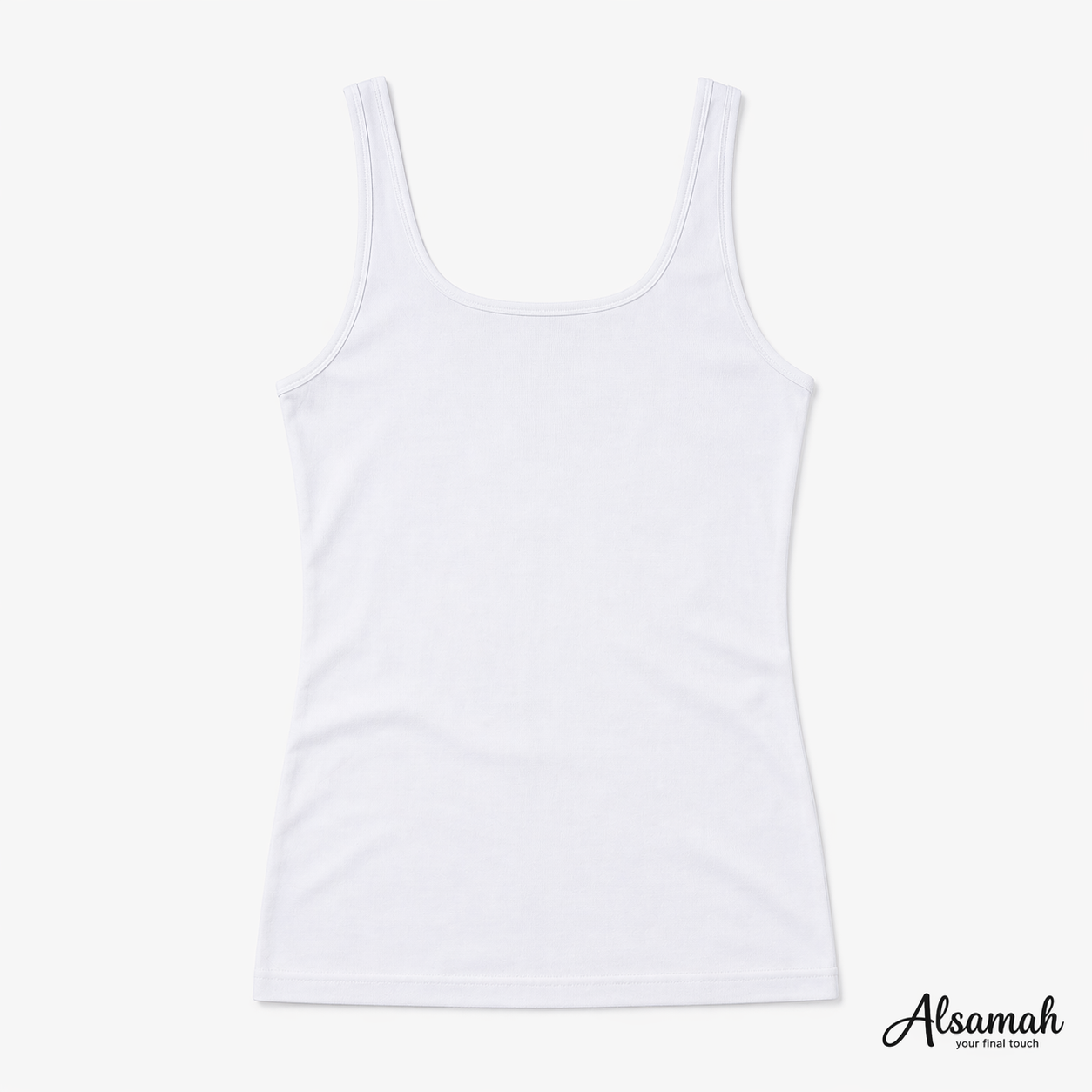 شيال عريض قطني نسائي أبيض | White Cotton Wide Strap Camisole