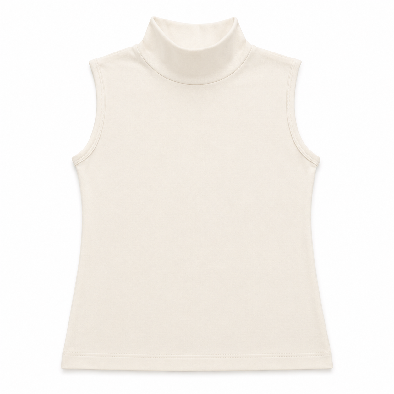 1257 | توب نسائي بياقة عالية بدون أكمام – Tolin تولين | Women's Sleeveless Mock Neck Top