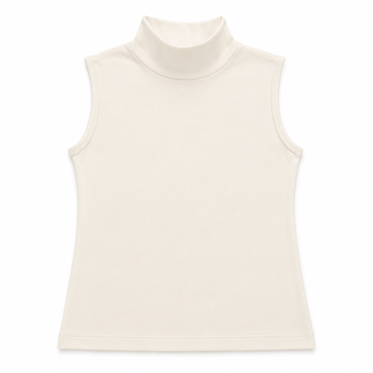 1257 | توب نسائي بياقة عالية بدون أكمام – Tolin تولين | Women's Sleeveless Mock Neck Top