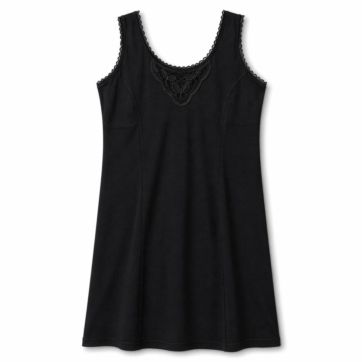 فانيلا نسائي متوسط الطول (شلحة) أسود | Women’s Mid-Length Cotton Slip - Black