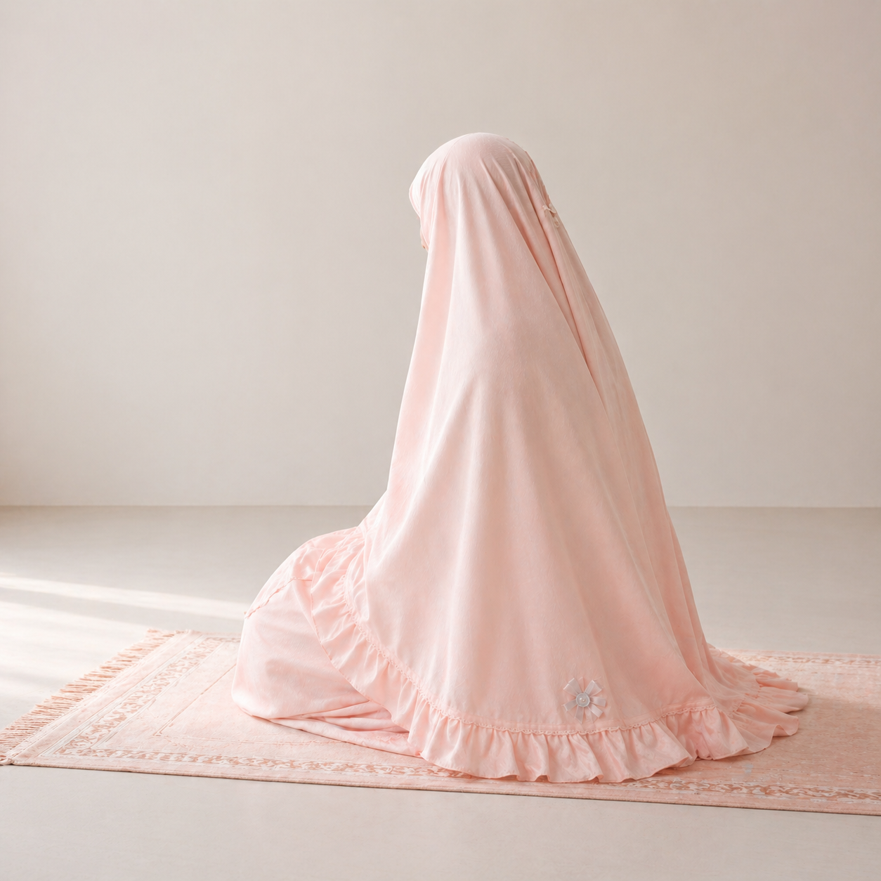 طقم صلاة نسائي قطعتين مع إكسسوارات لون زهري| Women’s 2-Piece Prayer Set with Accessories
