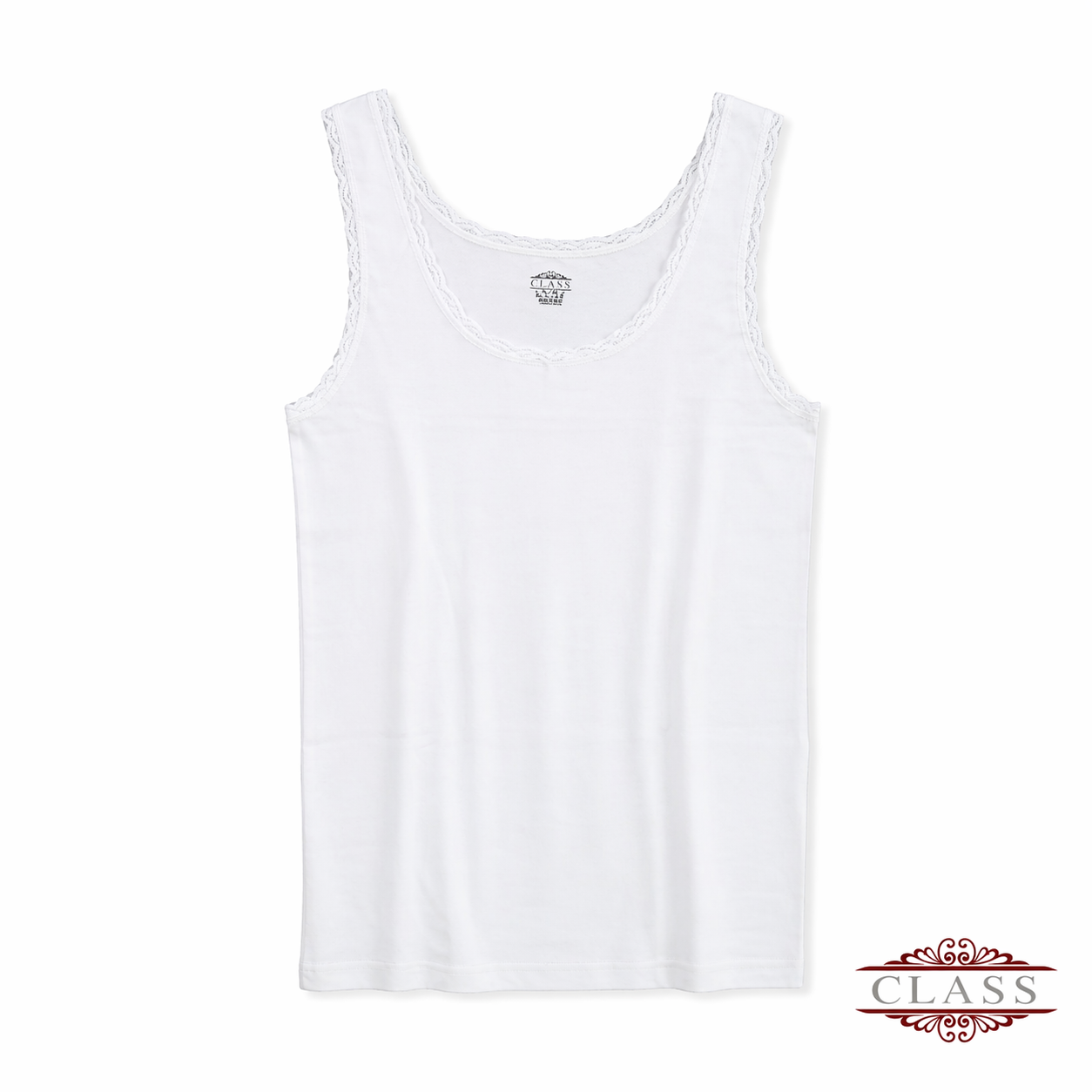 CLASS | بروتيل نسائي عريض مع دانتيل قطن 100% | Women Wide Strap Camisole with Lace