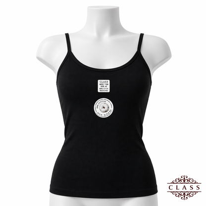 بروتيل شيّال نسائي أسود قطني رفيع | Women’s Black Cotton Camisole Bratil