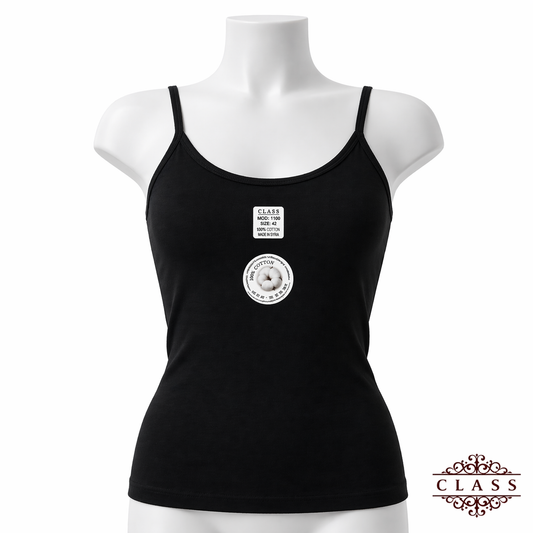 بروتيل شيّال نسائي أسود قطني رفيع | Women’s Black Cotton Camisole Bratil