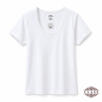 فانيلا نسائي نص كم دانتيل قطنية أبيض| Women’s Short Sleeve Lace Cotton Top – White