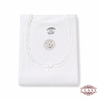 فانيلا نسائي نص كم دانتيل قطنية أبيض| Women’s Short Sleeve Lace Cotton Top – White