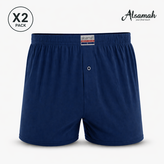 شورت رجالي قطني 100% (قطعتين) – السماح | Alsamah 2-Pack Cotton Shorts