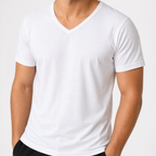 فانيلا رجالي نص كم قبة V قطن 100% – سوبر حسكور | Super Haskor V-Neck Cotton T-Shirt