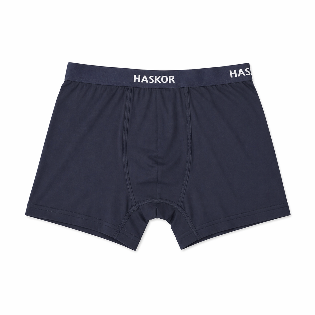 بوكسر رجالي قطني 95% ملون (أسود – كحلي – سكني) – سوبر حسكور | Super Haskor Cotton Boxer