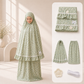طقم صلاة نسائي قطعتين مع إكسسوارات - أخضر مورّد | Women’s 2-Piece Prayer Set with Accessories - Floral Green