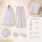 طقم صلاة نسائي قطعتين مع إكسسوارات - أبيض مورّد | Women’s 2-Piece Prayer Set with Accessories - Floral White