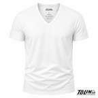 فانيلا رجالي أبيض نص كم قبة V تولين – Tolin Men's White V-Neck Short Sleeve Cotton T-Shirt