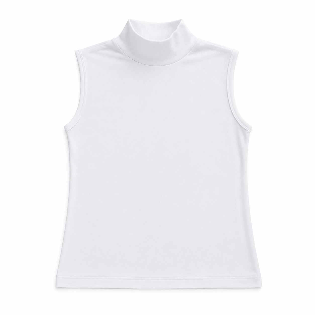 1257 | توب نسائي بياقة عالية بدون أكمام – Tolin تولين | Women's Sleeveless Mock Neck Top
