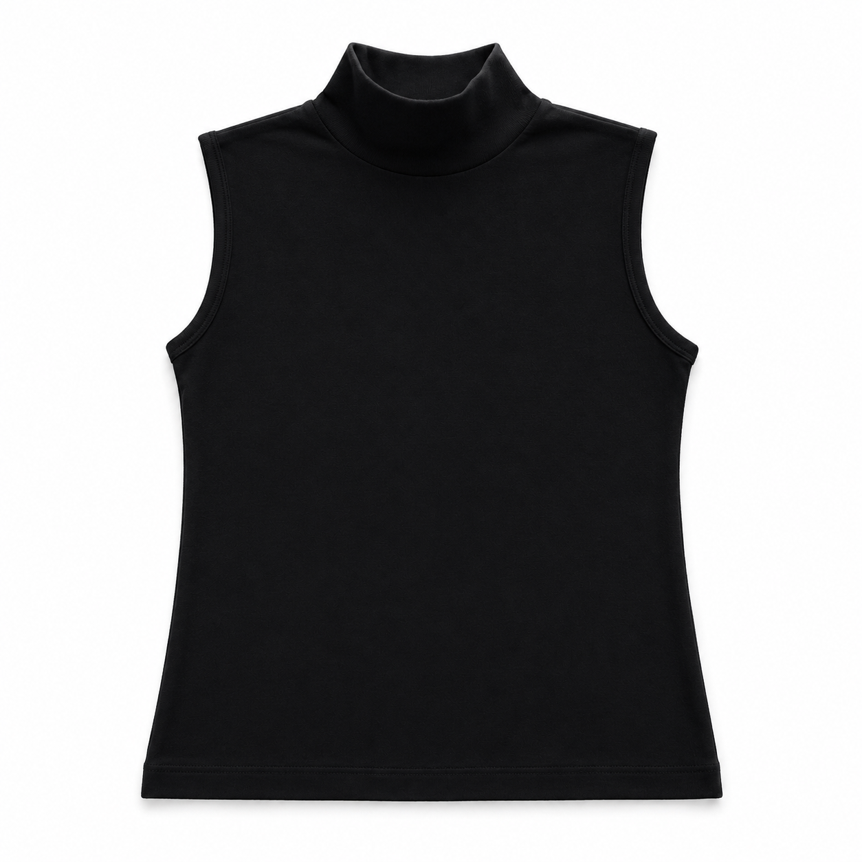 1257 | توب نسائي بياقة عالية بدون أكمام – Tolin تولين | Women's Sleeveless Mock Neck Top