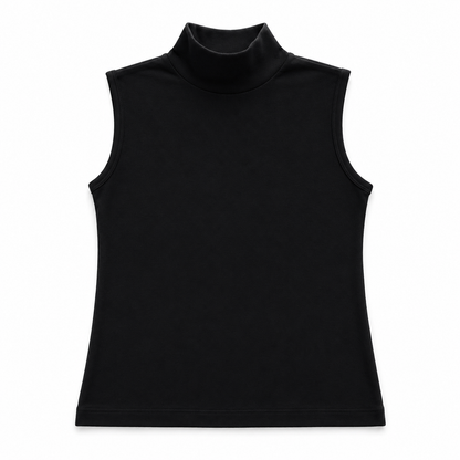 1257 | توب نسائي بياقة عالية بدون أكمام – Tolin تولين | Women's Sleeveless Mock Neck Top