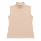 1257 | توب نسائي بياقة عالية بدون أكمام – Tolin تولين | Women's Sleeveless Mock Neck Top