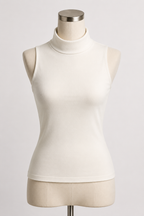 1257 | توب نسائي بياقة عالية بدون أكمام – Tolin تولين | Women's Sleeveless Mock Neck Top