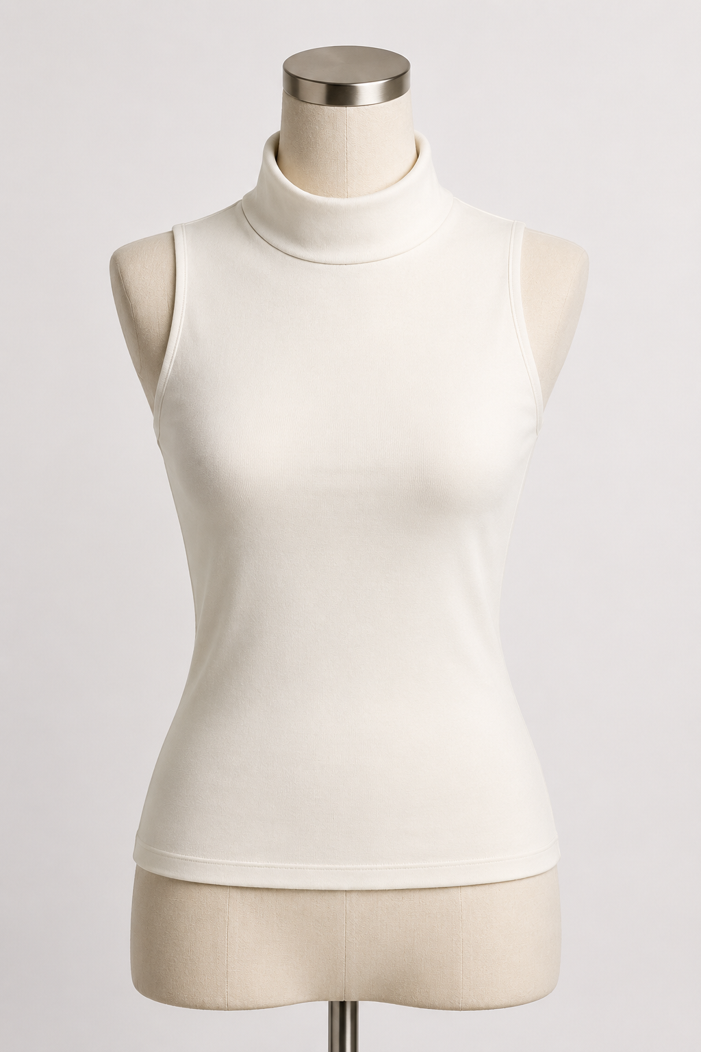1257 | توب نسائي بياقة عالية بدون أكمام – Tolin تولين | Women's Sleeveless Mock Neck Top