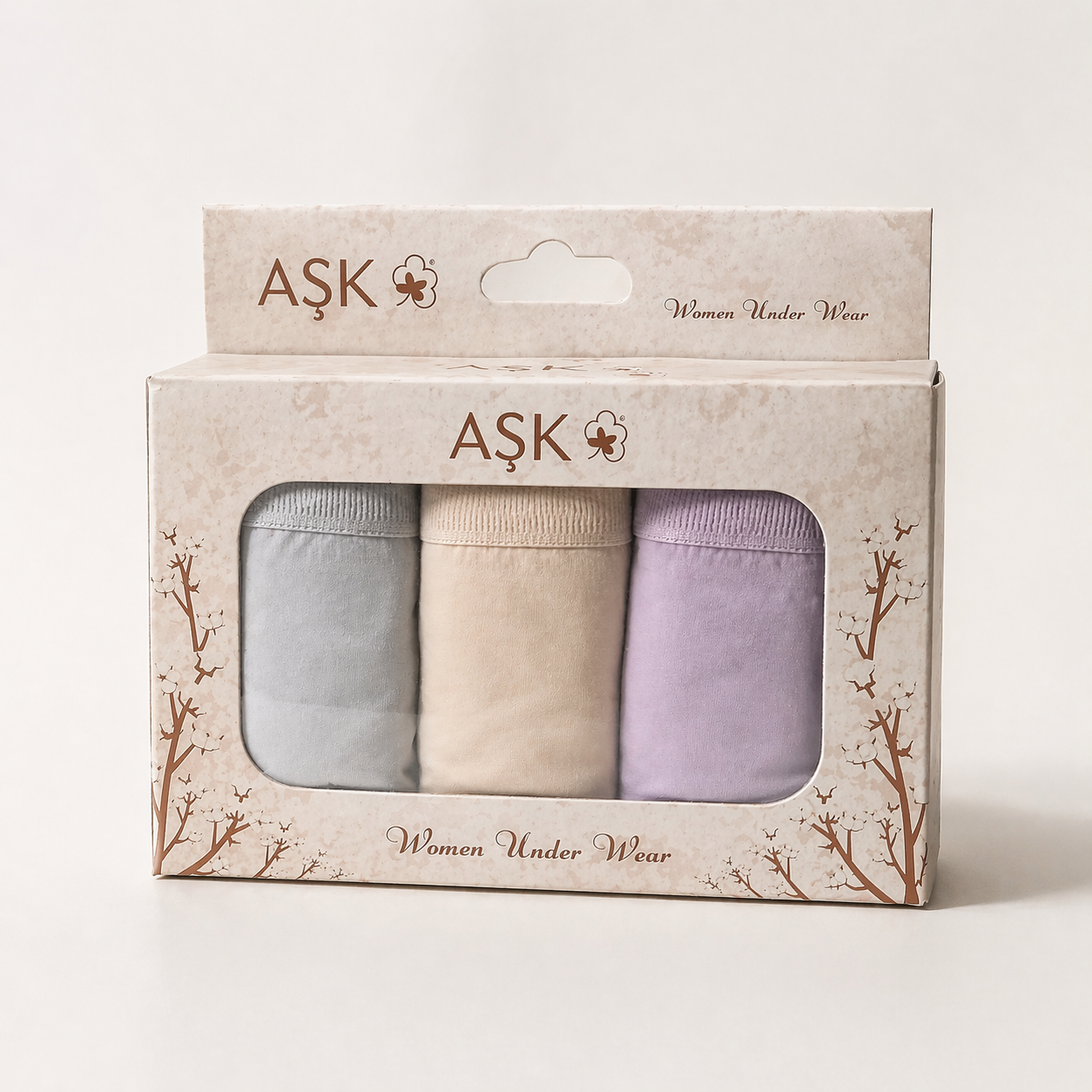 سليب نسائي قطني (بكج 3 قطع) – قطن مرن مريح | 3-Pack Cotton Brief Panty