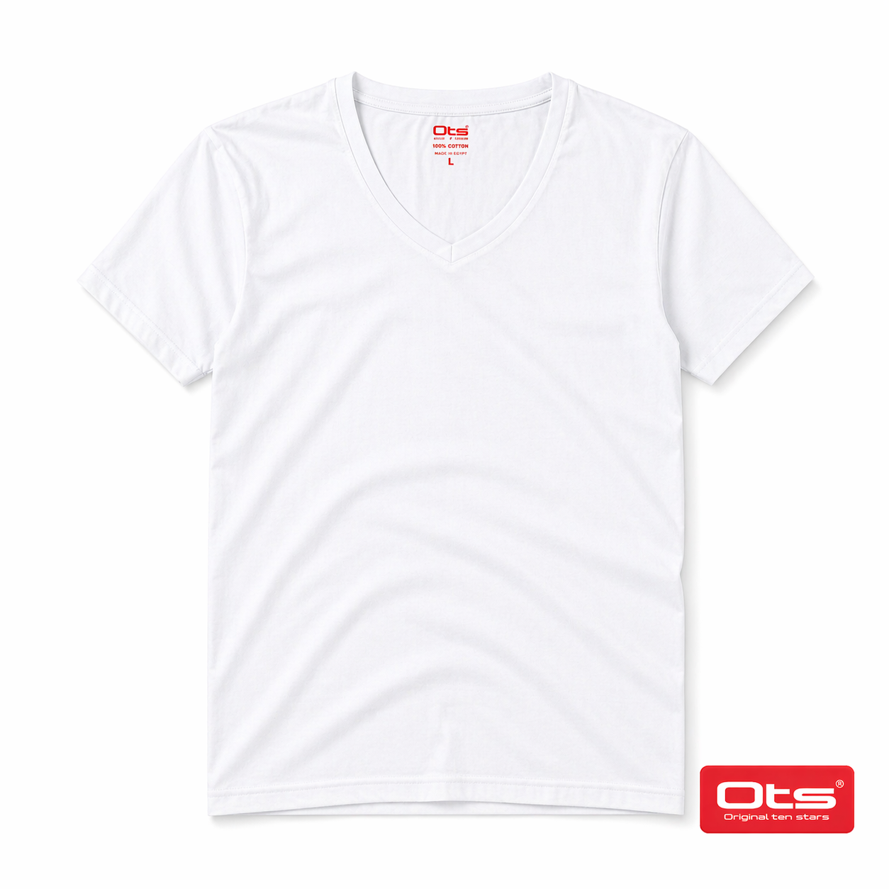 فانيلا رجالي نص كم قبة V قطن مريح – OTS | OTS V-Neck Cotton T-Shirt