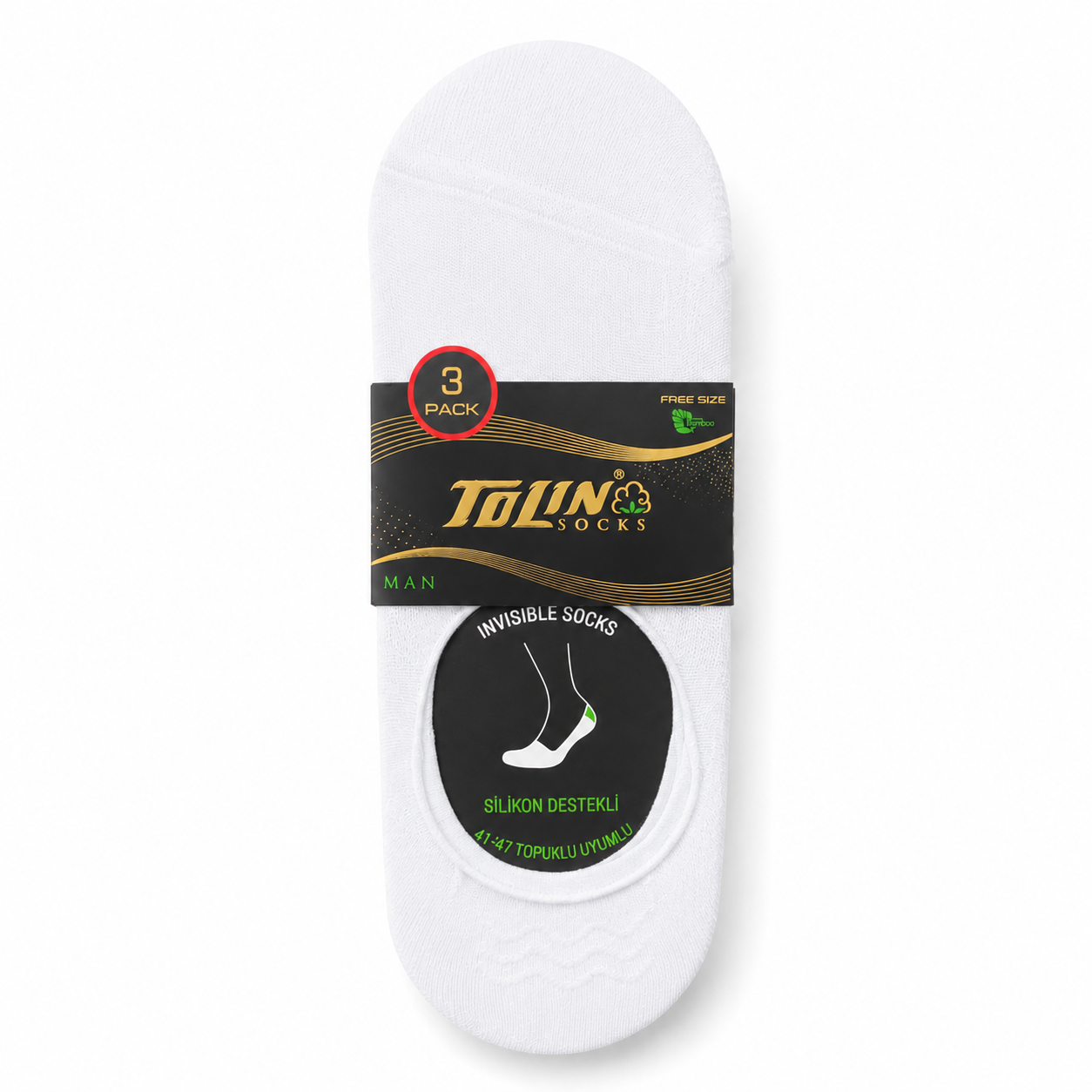 جوارب توب سايدر رجالية تركية بخيط البامبو 3 قطع – Tolin تولين | Turkish Men's Bamboo Invisible Socks (3 Pack)