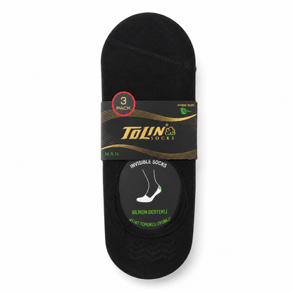 جوارب توب سايدر رجالية تركية بخيط البامبو 3 قطع – Tolin تولين | Turkish Men's Bamboo Invisible Socks (3 Pack)