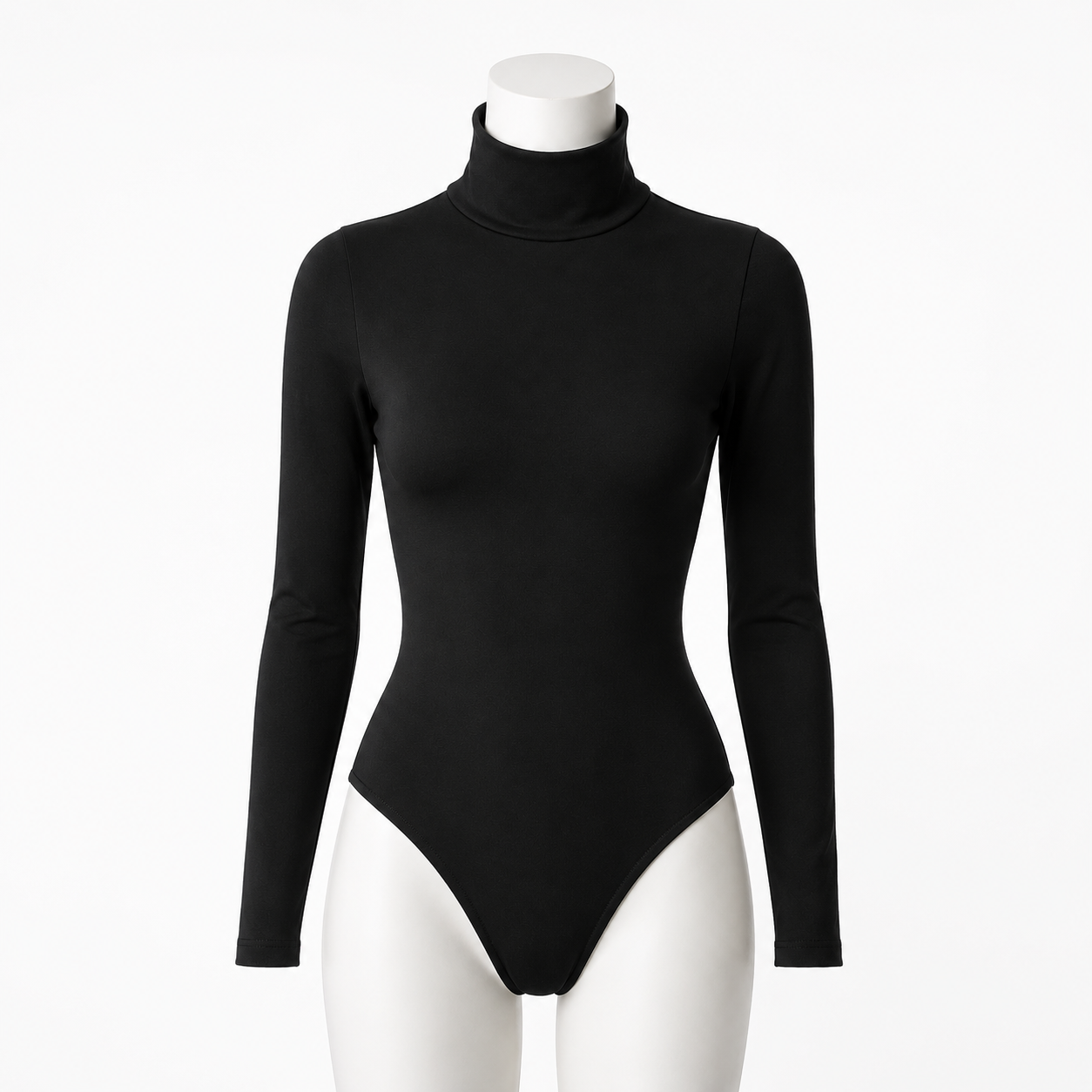 709 - بودي سوت نسائي كبّاس كم طويل كوزا برقبة عالية | Koza Long Sleeve Snap Bodysuit with High Neck