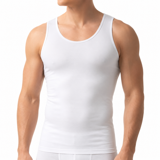 فانيلا مشد رجالي أبيض – MJ Men's Shaper Singlet