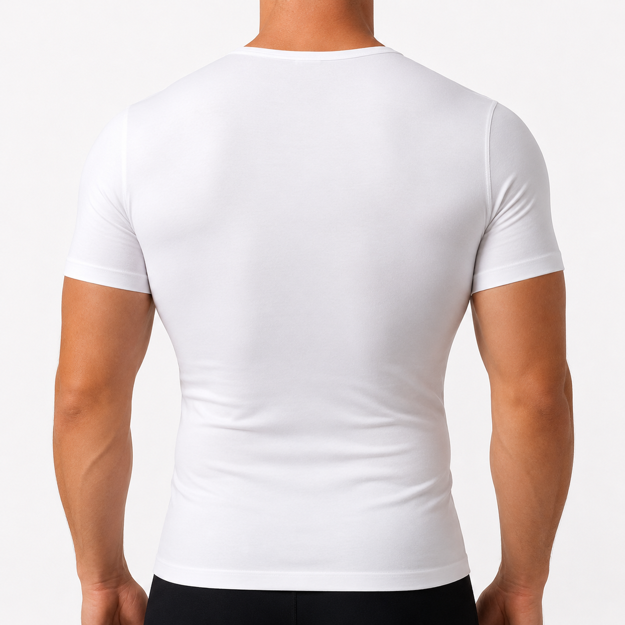 فانيلا مشد رجالي أبيض نص كم – MJ Men's Shaper T-Shirt