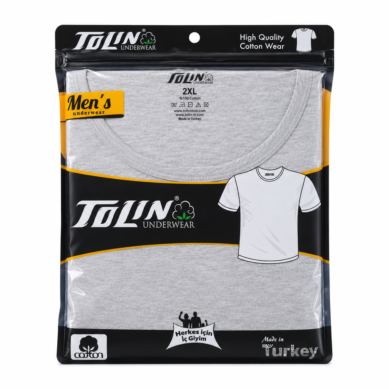 فانيلا رجالي ملون نص كم تولين – Tolin Men's Short Sleeve Cotton T-Shirt