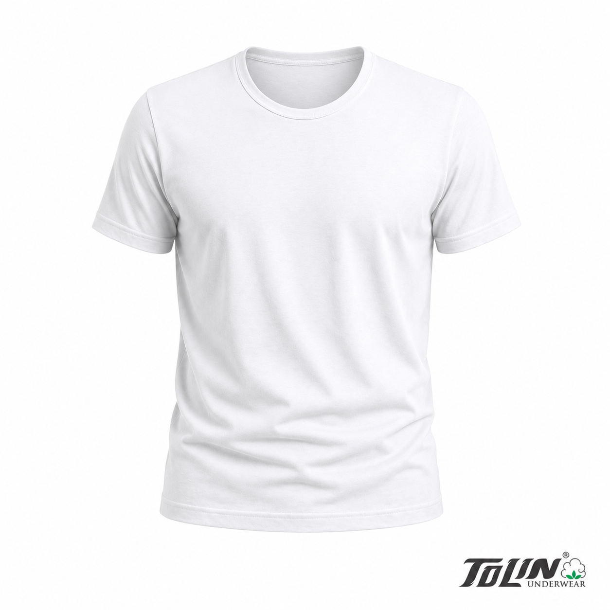 فانيلا رجالي أبيض نص كم تولين – Tolin Men's White Short Sleeve Cotton T-Shirt